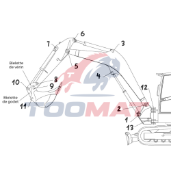 Kit Axes Bagues Complet Kubota U45-3 Alpha