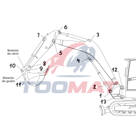 Kit Axes Bagues Complet Takeuchi TB014/ N°S 11410622 +
