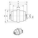 Galet inférieur CATERPILLAR 302.5E/ 302.5C / 303.5C / 303.5E / 303CCR UF040C0C-CATERPILLAR