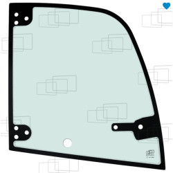 VITRE MAIN DROITE (CHARNIERE 3 TROUS) VOLVO L20B L25B 155613D