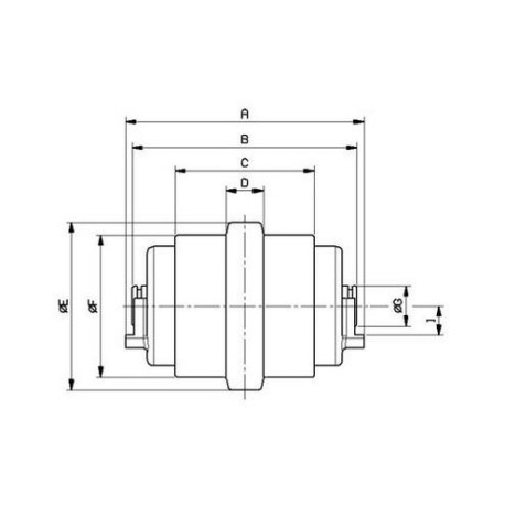 Galet inférieur JCB 802 / 802,4 / 802,7 / 8027Z UF040Z1C-JCB