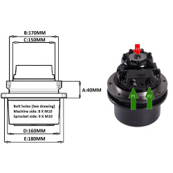 Moteur de translation TOOMAT 52 - Moteur spécial Yanmar B15