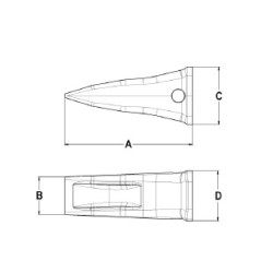 Dents de godet J200 + clavettes