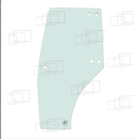 VITRE PORTE GAUCHE AVEC A/C KUBOTA M8200 M9000 ME5700 ME8200 ME8200N ME9000 060817F