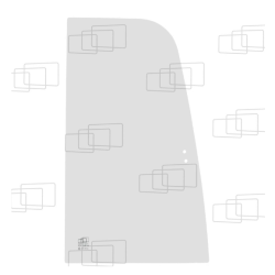 VITRE DROITE AVANT COULISSANTE KUBOTA KX36-3 / KX41-3 (DE 2004 A 2011) 055862A