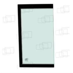 VITRE COTE DERRIERE PORTE GAUCHE KUBOTA R070 R090 165375J