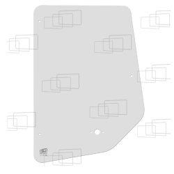VITRE PORTE PARTIE HAUTE CATERPILLAR 428C/432C/438C (DE 1996 A 2000) 053747D