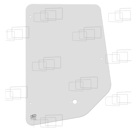 VITRE PORTE PARTIE HAUTE CATERPILLAR 428C/432C/438C (DE 1996 A 2000) 053747D
