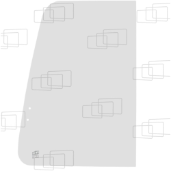 Vitre de main droite avant coulissante KUBOTA KX61.2 / KX61.2 APLHA / KX71.2 / KX71.2 ALPHA / KX91.2 / KX121.2 / KX161.2 (De ...