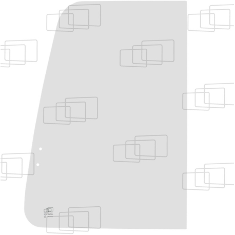 Vitre de main droite avant coulissante KUBOTA KX61.2 / KX61.2 APLHA / KX71.2 / KX71.2 ALPHA / KX91.2 / KX121.2 / KX161.2 (De ...