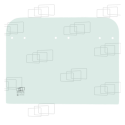 VITRE PORTE PARTIE HAUTE COULISSANTE GAUCHE KOMATSU WA380-5/WA400-5/WA430-5/WA450-5/WA470-5/WA480-5(DE 2003 A 2008) 057791C