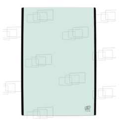 VITRE AVANT HAUTE KOMATSU PC128US-2 / PC128UU-2 / PC138US-2 / PC138US-2E1 / PC138USLC-2 (DEL 2001 A 2008) 054261E