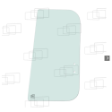 VITRE PORTE PARTIE HAUTE ARRIERE COULISSANTE GAUCHE KOMATSU PC130-6 / PC160-6 / PC170-6 / PC180-6 / PC200-6 / PC210-6 / PC240...