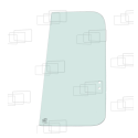 VITRE PORTE PARTIE HAUTE ARRIERE COULISSANTE GAUCHE KOMATSU PC60-7 / PC70-7 / PC100-6Z / PC120-6Z / PC200-6Z / PC220-6Z / PC2...