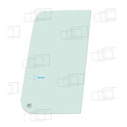 VITRE PORTE PARTIE HAUTE AVANT COULISSANTE GAUCHE KOMATSU PW130-6 / PW130ES-6K / PW150ES-6K / PW170ES-6K (DE 1998 A 2003) 054...