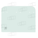 VITRE PORTE PARTIE HAUTE COULISSANTE GAUCHE KOMATSU WA380-5 / WA400-5 / WA430-5 / WA450-5 / WA470-5 / WA480-5 (DE 2003 A 2008...