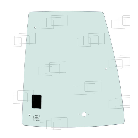 VITRE PORTE PARTIE HAUTE DROITE CATERPILLAR 422F / 428F / 432F / 434F / 444F (DE 2012 A 2015) 054383D