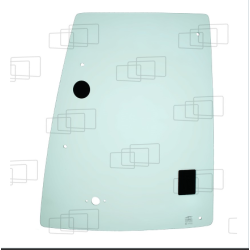 VITRE COTE DERRIERE PORTE PARTIE HAUTE DROITE CATERPILLAR 414E / 416EST / 420EST / 430EST / 450E (DE 2005 A 2012) 054393J