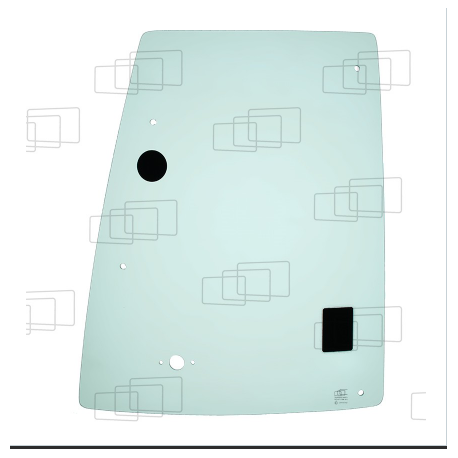 VITRE COTE DERRIERE PORTE PARTIE HAUTE DROITE CATERPILLAR 422E / 428E / 432E / 434E / 442E / 444E (DE 2005 A 2012) 054393J