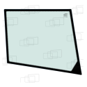 VITRE COTE DROITE CATERPILLAR 300B / 312B / 315BL / 317B / 318B / 320B / 322B / 325B / 330B / 345B / 365B / 375B / 385B (DE 1...