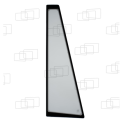 VITRE ARRIERE 1/4 - GAUCHE CATERPILLAR 428C / 432C / 438C (DE 1996 A 2000) 054934F
