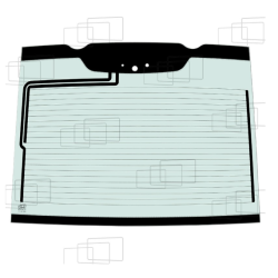 VITRE ARRIERE CHAUFFANT CATERPILLAR 906H / 906H2 / 907H / 907H2 / 908H / 908H2 / 906K / 907K / 908K / 910K / 914K / 906M / 90...