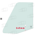 VITRE PORTE GAUCHE 145 MM DIECI ET128 / ET129 / ET137 / ET166 (MODELES 2002) 071078D