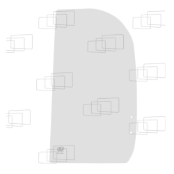 VITRE DROITE ARRIERE COULISSANTE JCB 8014 / 8014CTS / 8016 / 8016CTS / 8018 / 8018CTS / 8020 / 8020CTS (A PARTIR 2005) 058867B
