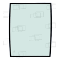 VITRE AVANT HAUTE FIAT KOBELCO E95W / E125W / E145W / E175W (DE 2003 A 2004) 055650A