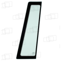 VITRE PORTE PARTIE HAUTE AVANT GAUCHE CASE 590K 590LE 590SLE 590LPS 590LSP 590LXT 590M 590MXT 590SK 590SM (DE 1987 A 2004) 05...
