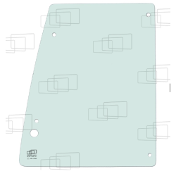 VITRE PORTE PARTIE HAUTE CASE 580SR / 590SR / 695SR (DE 2004 A 2010) 053885B