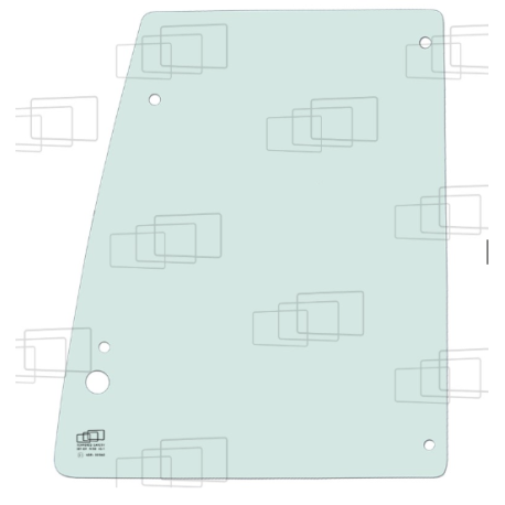 VITRE PORTE PARTIE HAUTE CASE 580SR / 590SR / 695SR (DE 2004 A 2010) 053885B