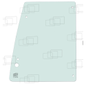 VITRE PORTE PARTIE HAUTE CASE 580SR / 590SR / 695SR (DE 2004 A 2010) 053885B