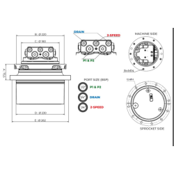 Moteur de translation 8+9 trous (1 à 1.8ton) ECOPRO TOOMAT 1 MTR-TOOMAT1-ECOPRO