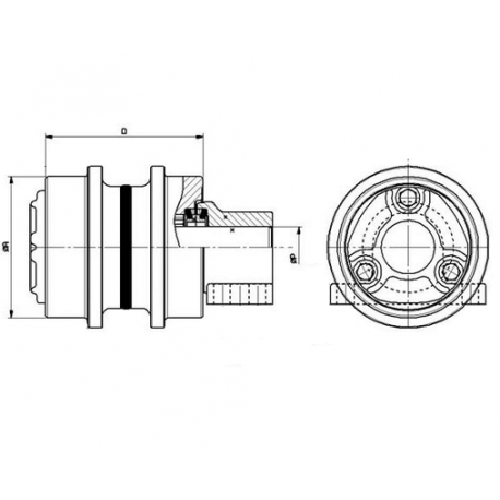 Galet supérieur SUMITOMO SH75X UH105T0G-SUMITOMO