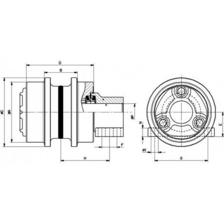 Galet supérieur HANIX H75B / H75C UH117Z0G-HANIX