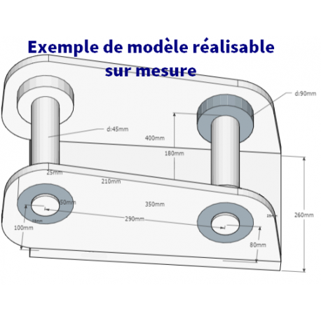 Platine à souder pour godet type MARTIN M03