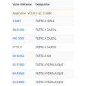 KIT FILTRATION VOLVO EC15 BXR VOLVO EC15 BXR