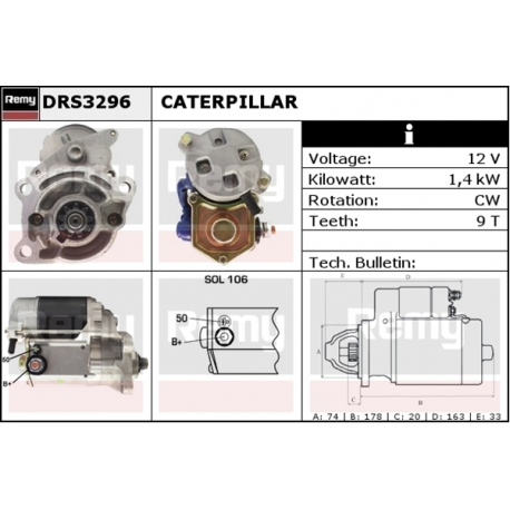 Démarreur SDE1361/DRS3296 CATERPILLAR V60 D DEM-SDE1361/DRS3296