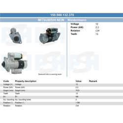 Démarreur d'origine Mitsubishi pour CATERPILLAR 305CR 150.569.132.370