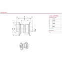 Galet inférieur YANMAR B22 / B22,2 / B22,2A / B25 / B25V / B25V1 UF075Z1A-YANMAR1